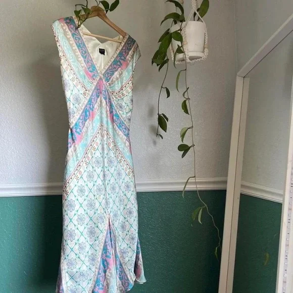 Silk vintage floral dress - Picture 1 of 4